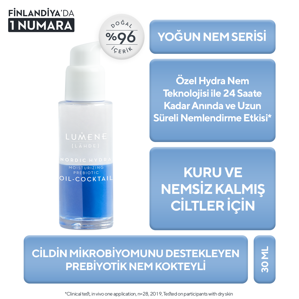 Prebiyotik Nemlendirici Yağ  Kokteyli 30ML  -  Moisturizing Prebiotic Oil-Cocktail
